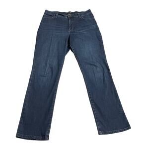 Lee Womens Jeans Size 12 Blue Classic Fit Straight Leg High Rise Denim Jeans